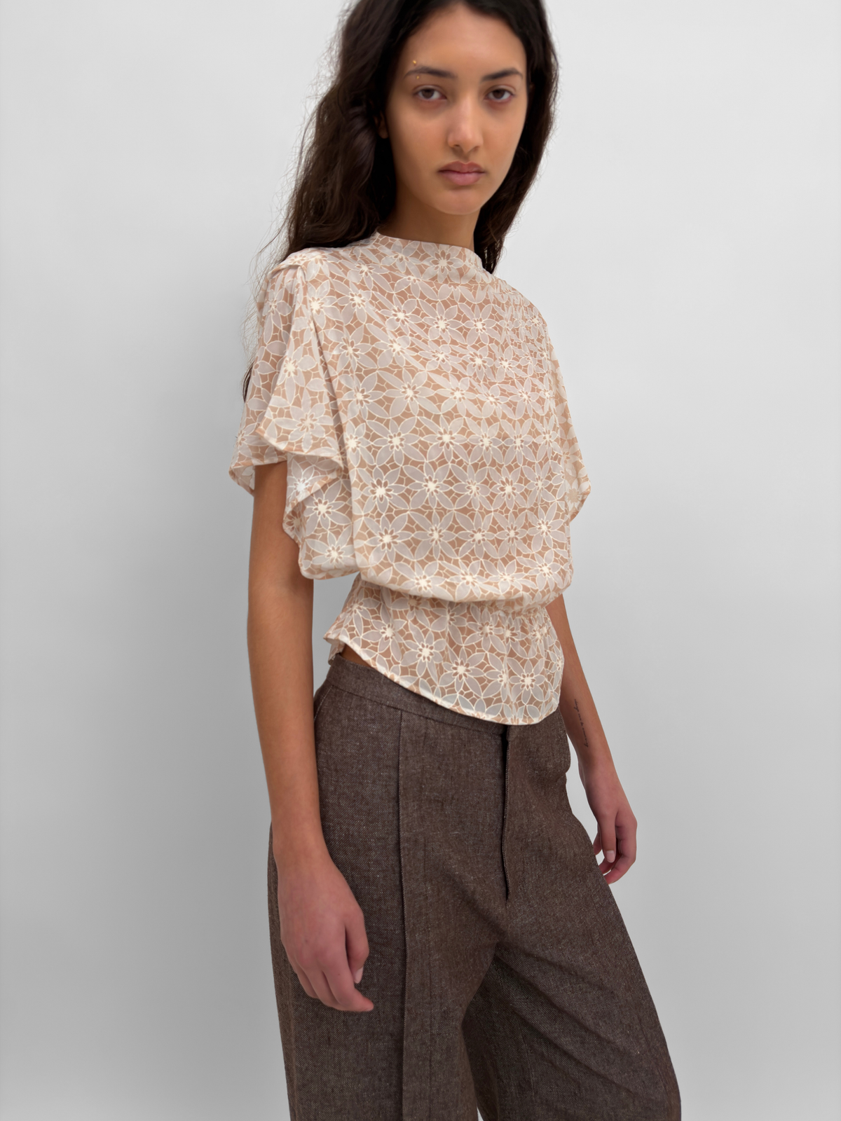 The Arya printed lace top