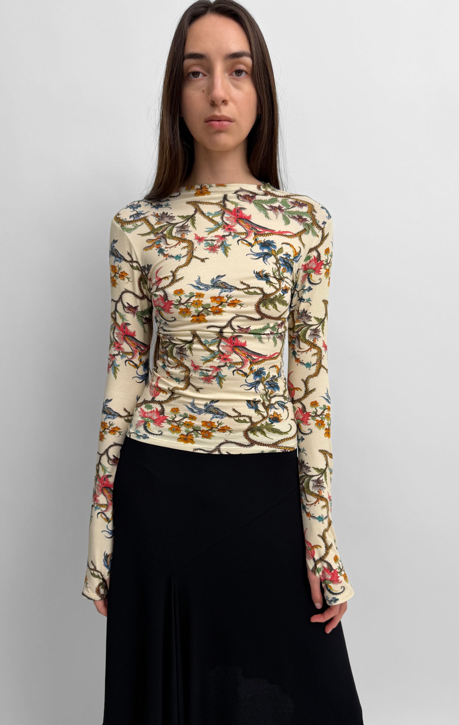 The Karlai long sleeve dance top in Trailing