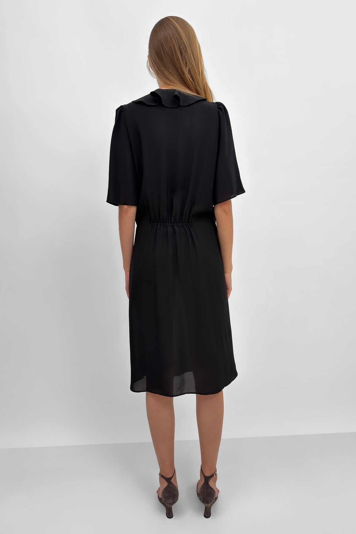 The Ximena flounce midi dress