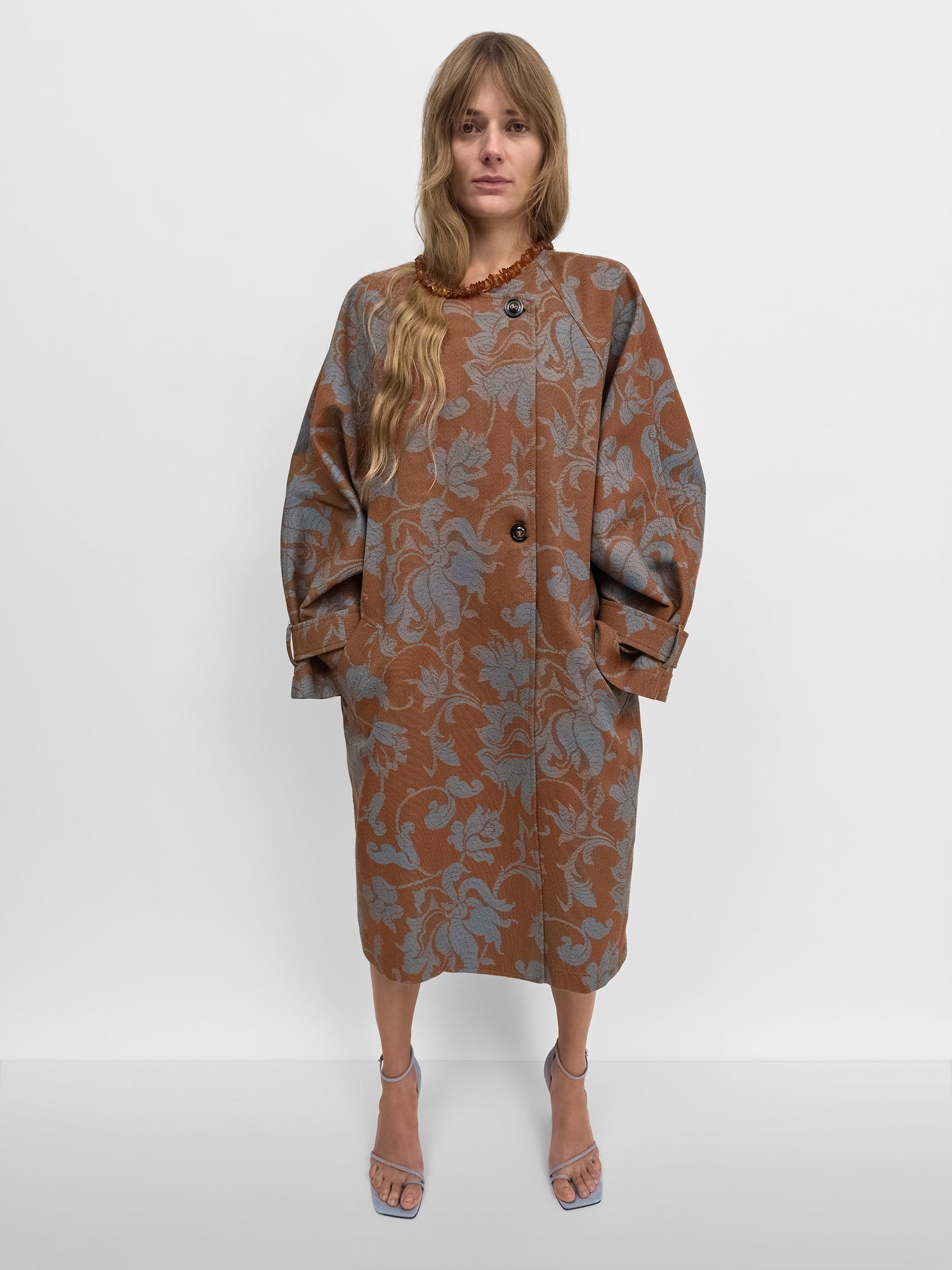 The Melbourne jacquard cocoon coat